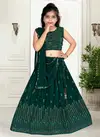 Green Colour Aaradhna Vol 10 Exclusive Wedding Wear Pure Georgette Designer Sequence Thread Work Kids Lehenga Choli Collectioin 150